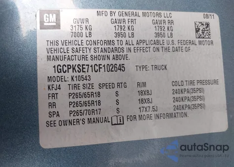 2012 Chevrolet Silverado 1500 Lt from USA, damaged, VIN 1GCPKSE71CF102645